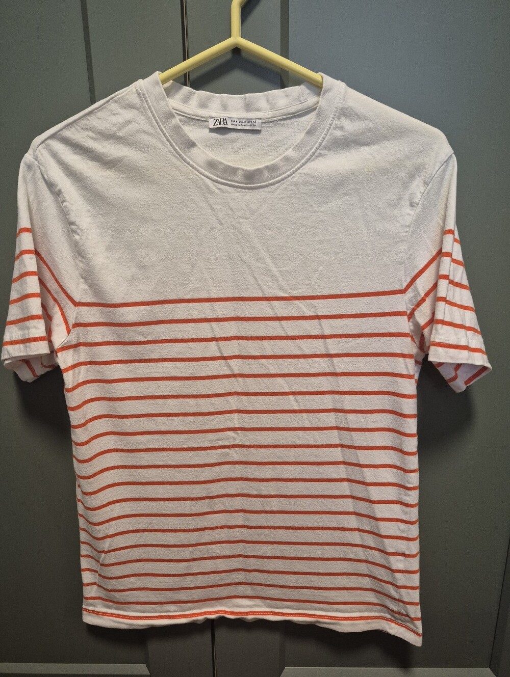 ZARA Striped Crew Neck T-Shirt Unisex
